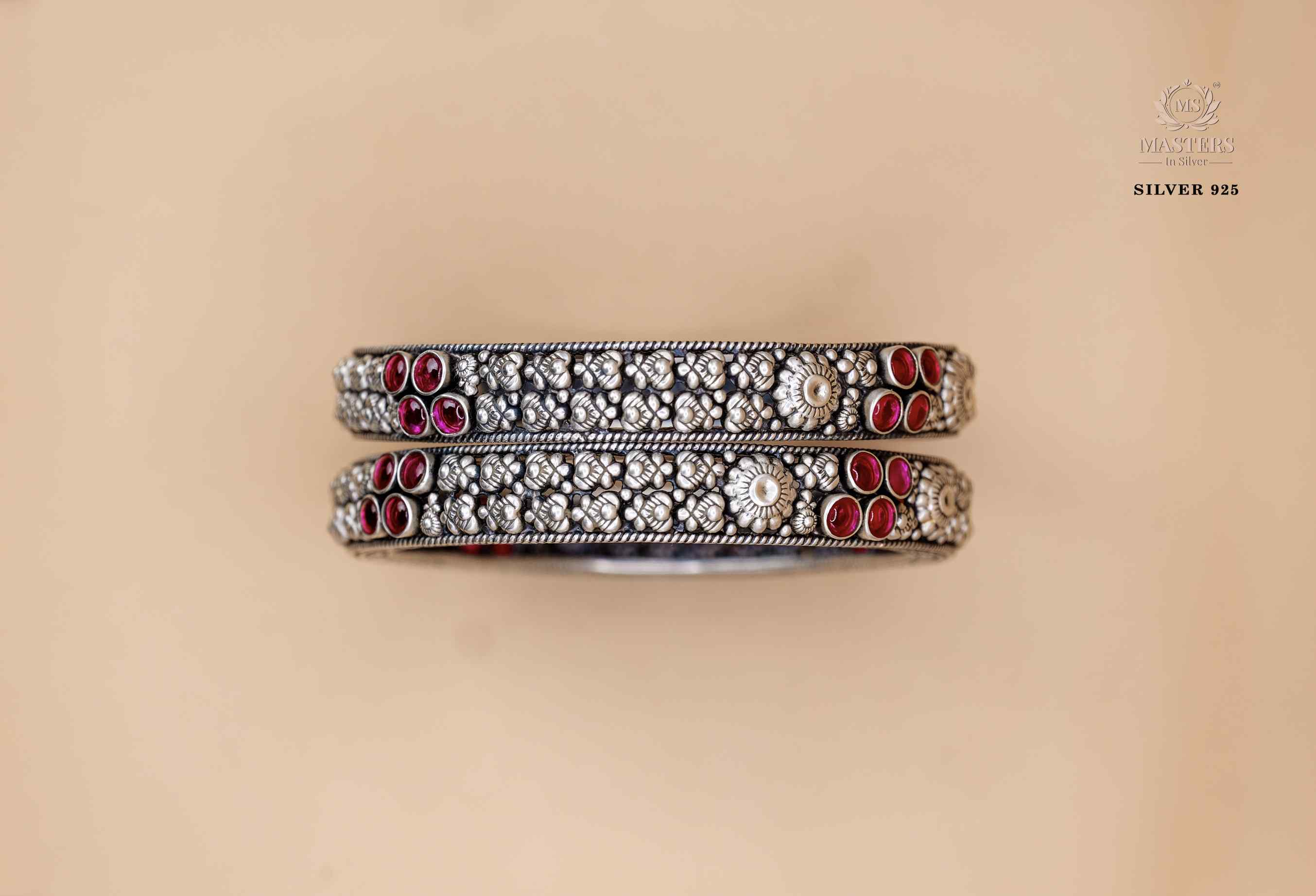 PREMIUM OXIDISED SILVER INDIAN STYLE ( BRACELETS - KADE_2 pieces )