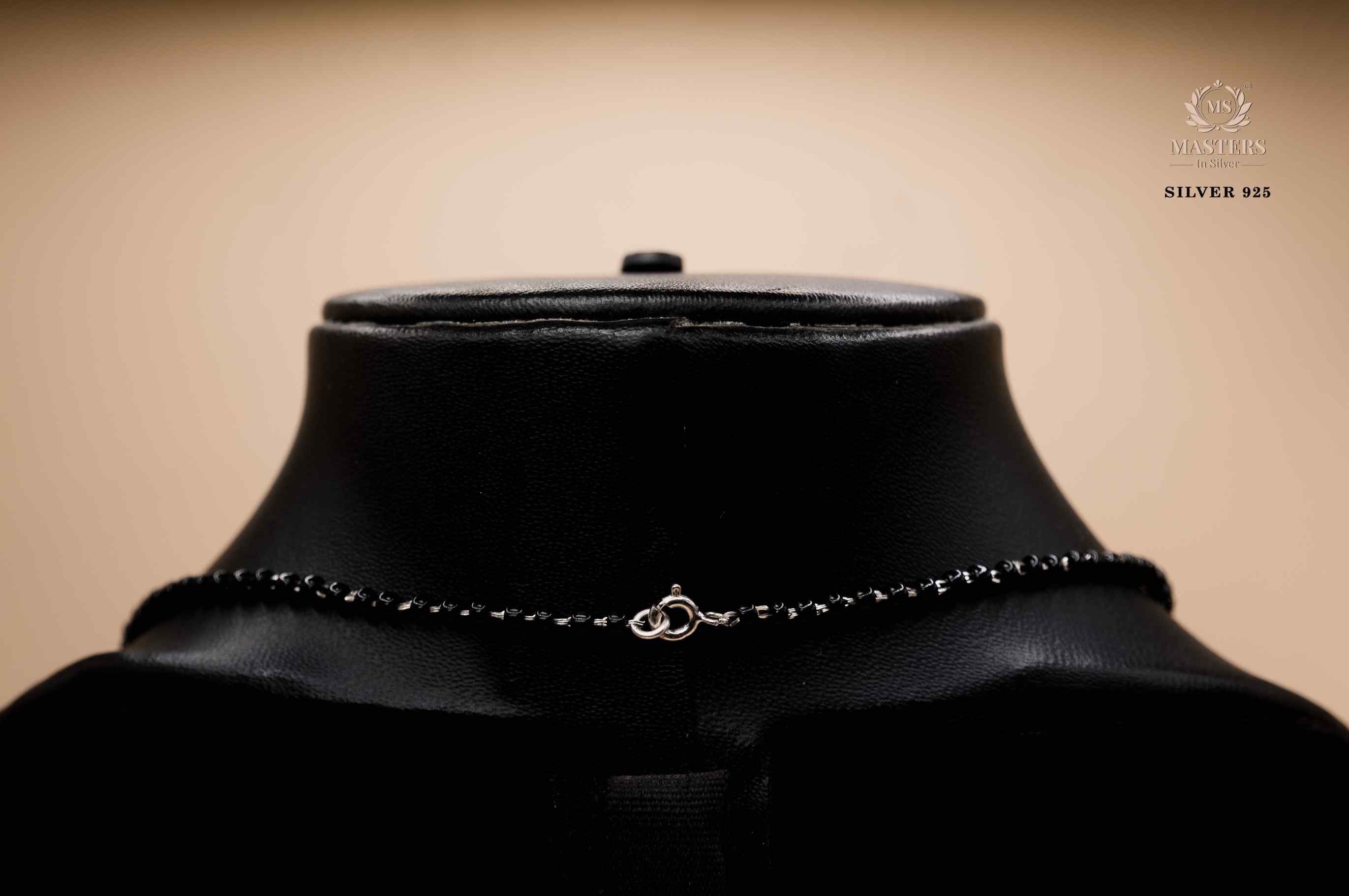 MANGALSUTRA MID SIZE PENDANT SHINING DIAMONDS TYPE ORIGINAL STERLING SILVER