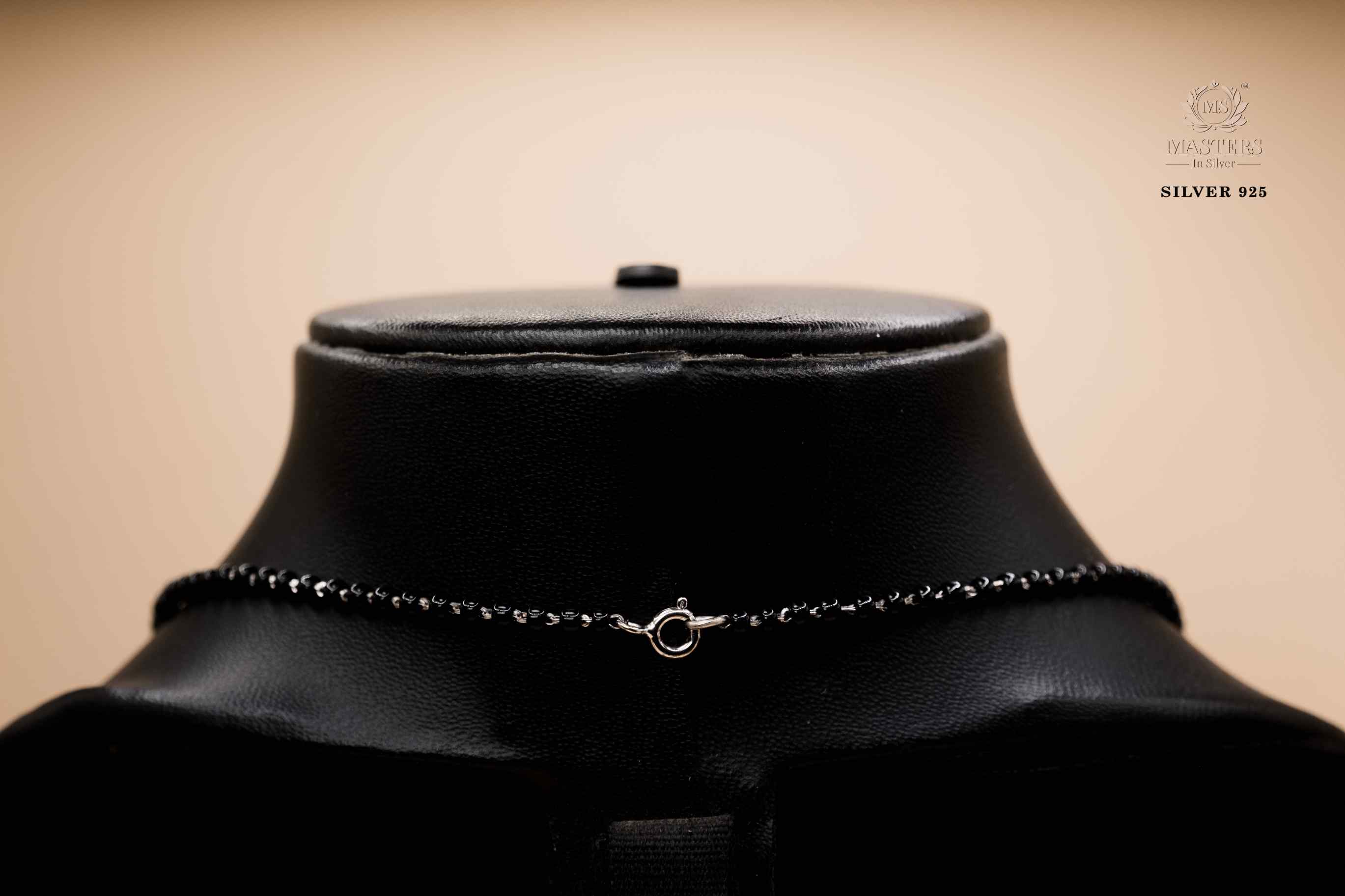 MANGALSUTRA MID SIZE PENDANT SHINING DIAMONDS TYPE ORIGINAL STERLING SILVER