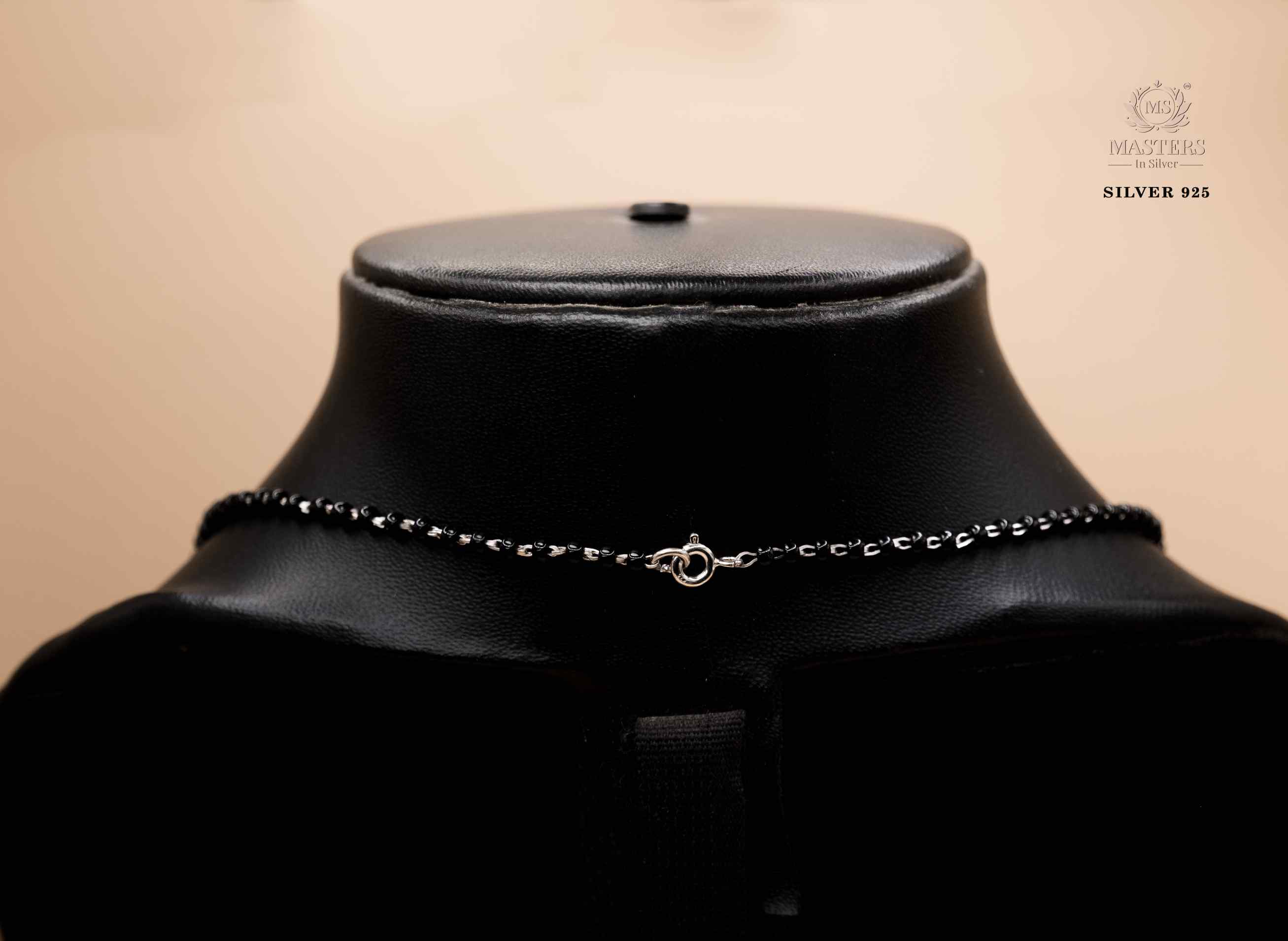 MANGALSUTRA MID SIZE PENDANT SHINING DIAMONDS TYPE ORIGINAL STERLING SILVER